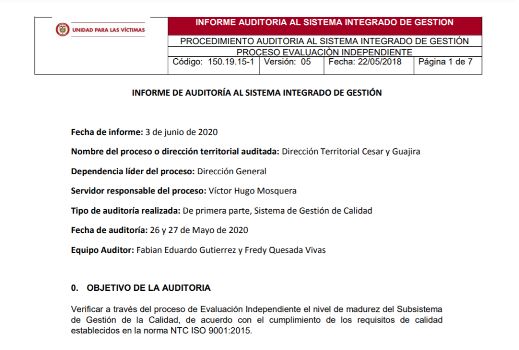 informe auditoria de calidad dt cesar guajira