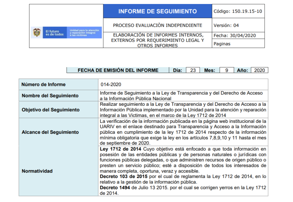 informe seguimiento ley de transparencia septiembre 2020