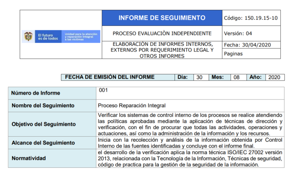 informe de seguimiento 27000 reparacion integral