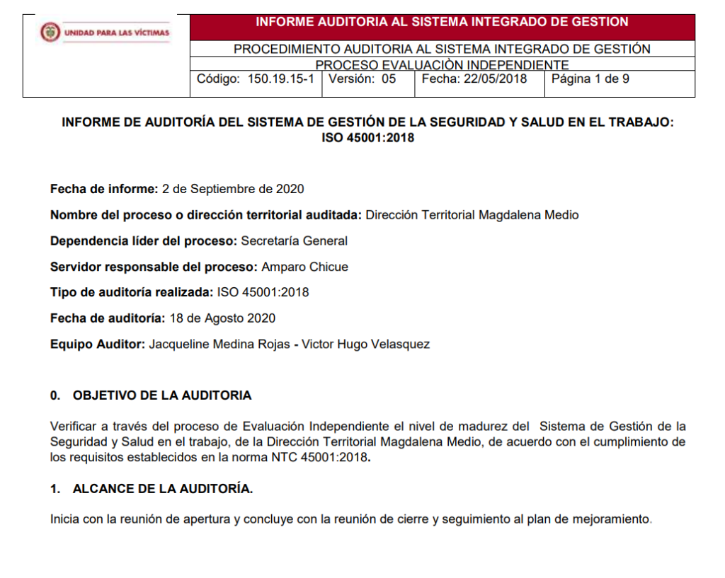 informe final auditoria interna sgsst dt magdalena medio