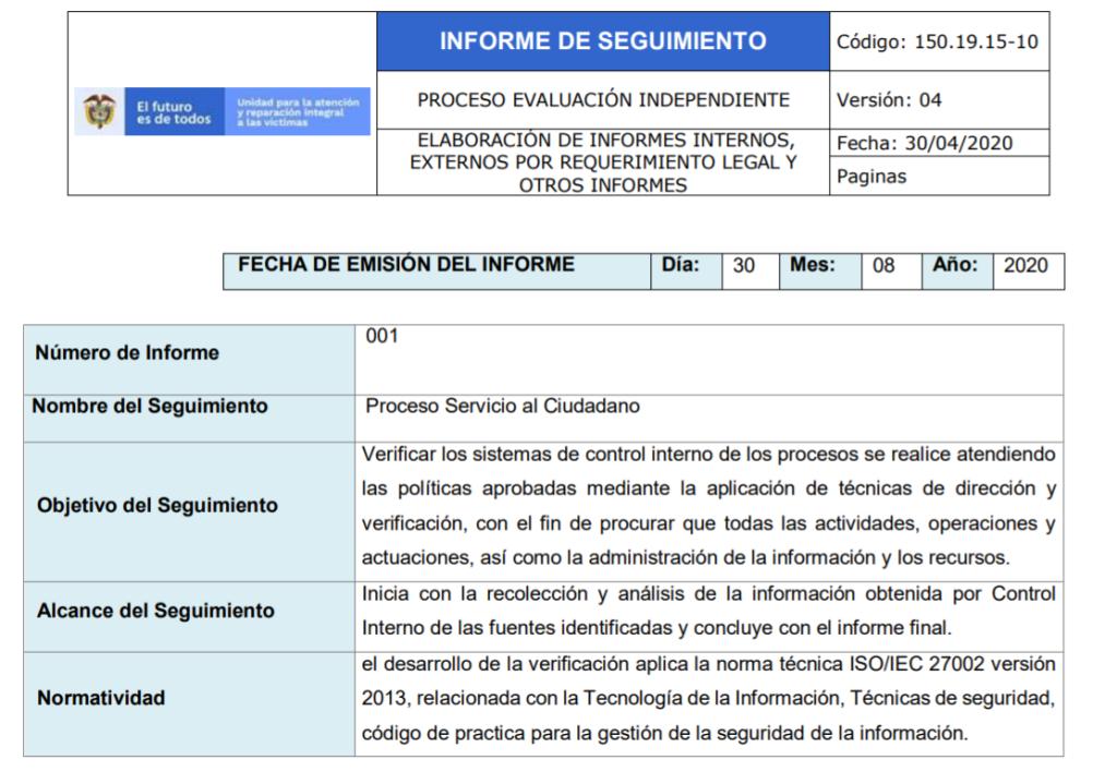 informe seguimiento 27000 servicio al ciudadano