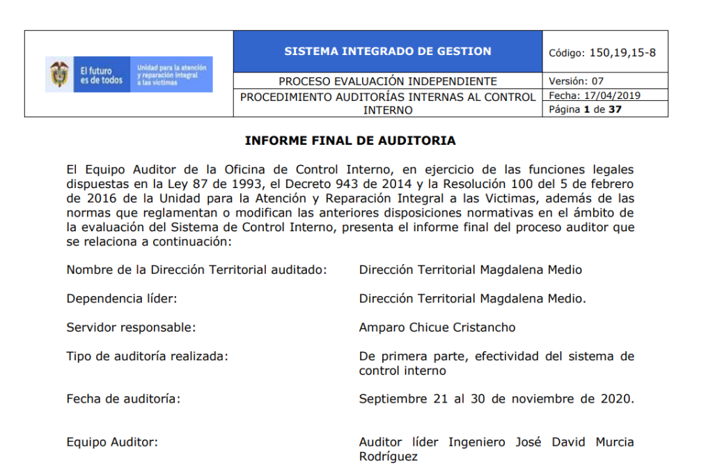 informe final auditoria direccion territorial magdalena medio 2020
