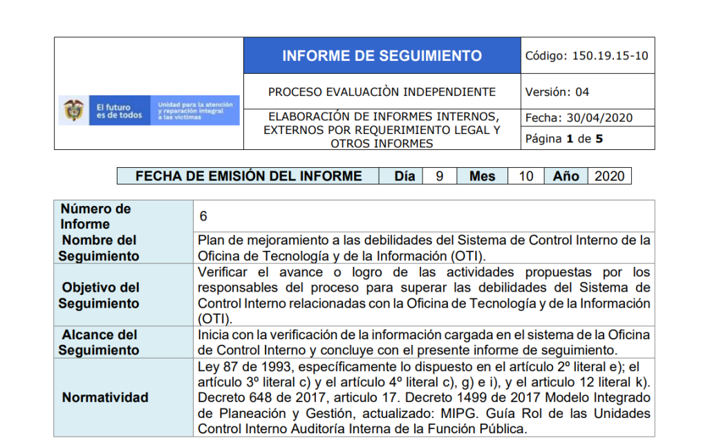 seguimiento plan mejoramiento proceso gestion informacion 2020