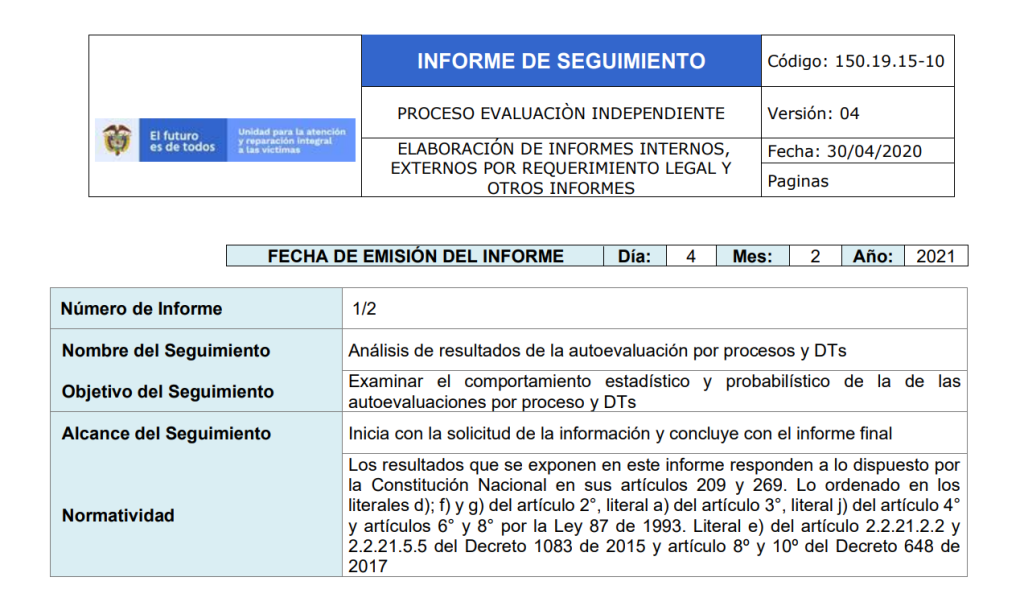 informe autoevaluacion segundo semestre 2020