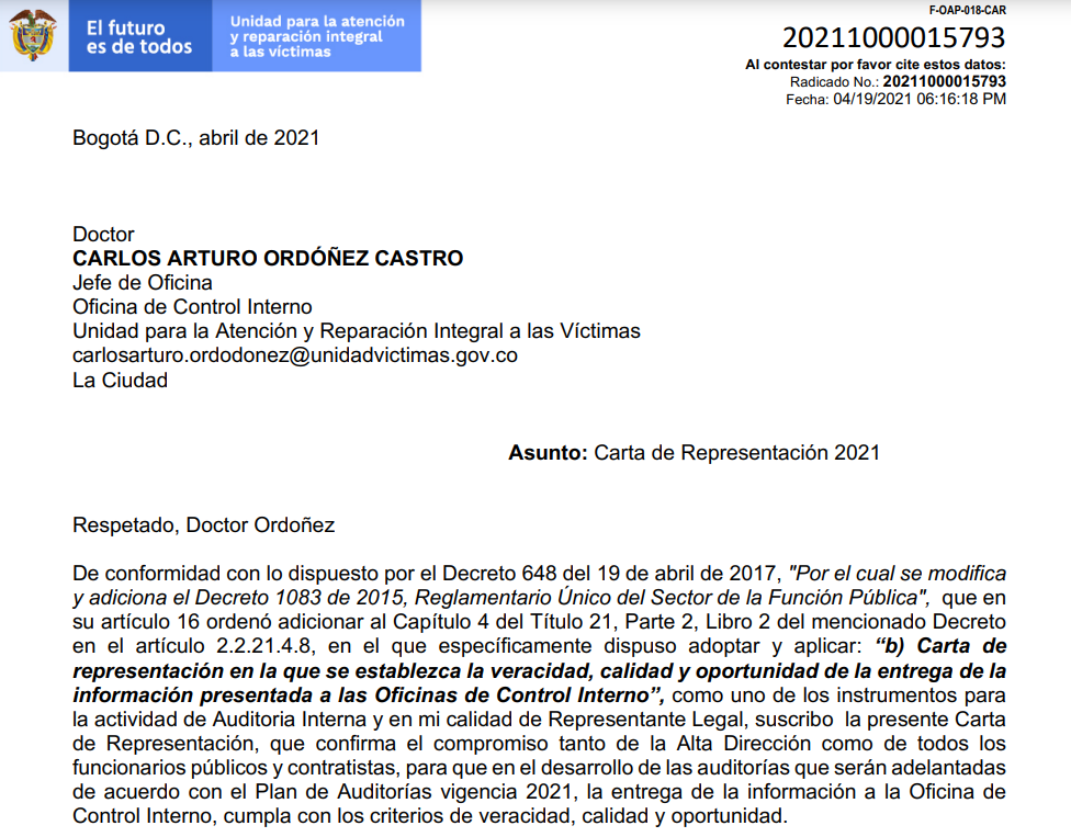 carta de representacion 2021