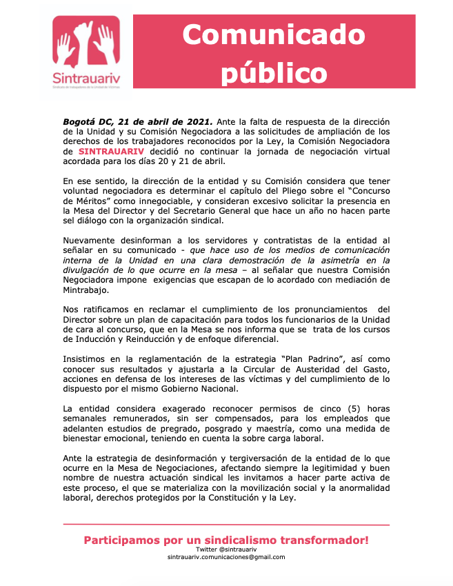comunicado publico 21 de abril de 2021