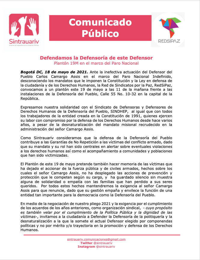 comunicados publicos redsipaz