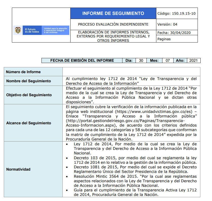 informe seguimiento ley de transparencia julio 2021