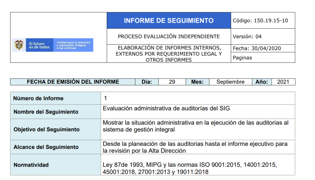 informe administrativo auditorias del sig   2021