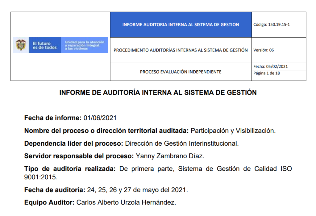 informe auditoria de calidad   participacion y visibilizacion 0