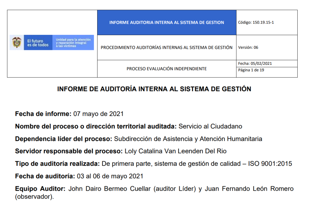 informe auditoria de calidad   servicio al ciudadano 0
