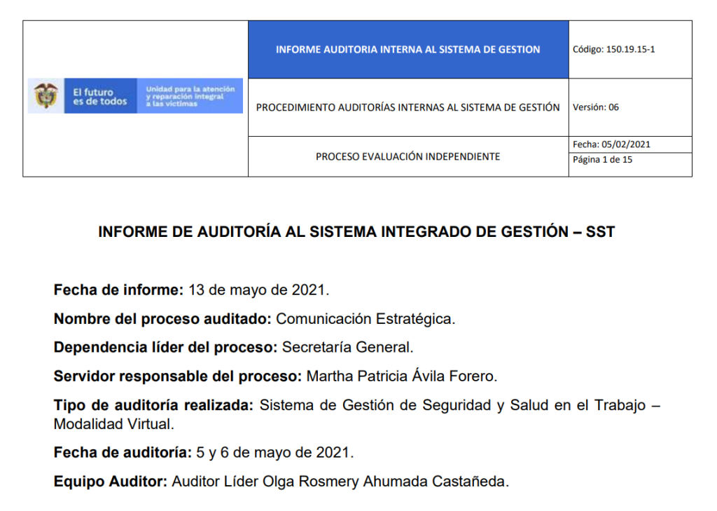 informe auditoria del sgsst   comunicacion estrategica 0