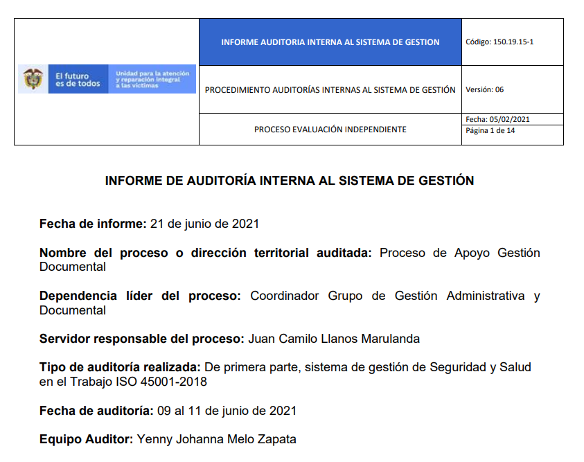 informe auditoria del sgsst   gestion documental 0