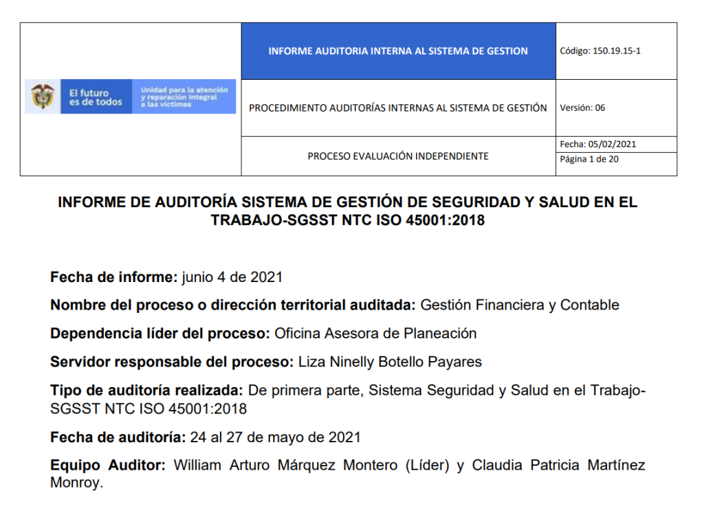 informe auditoria del sgsst   gestion financiera 0