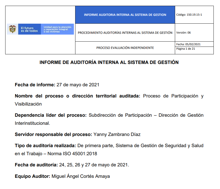 informe auditoria del sgsst   participacion y visibilizacion 0