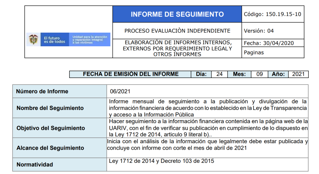 informe ley transparencia financiera septiembre 2021