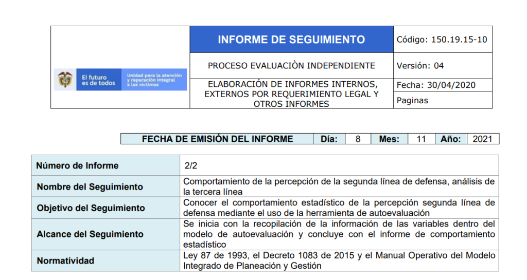 comportamiento segunda linea de defensa 2021 2