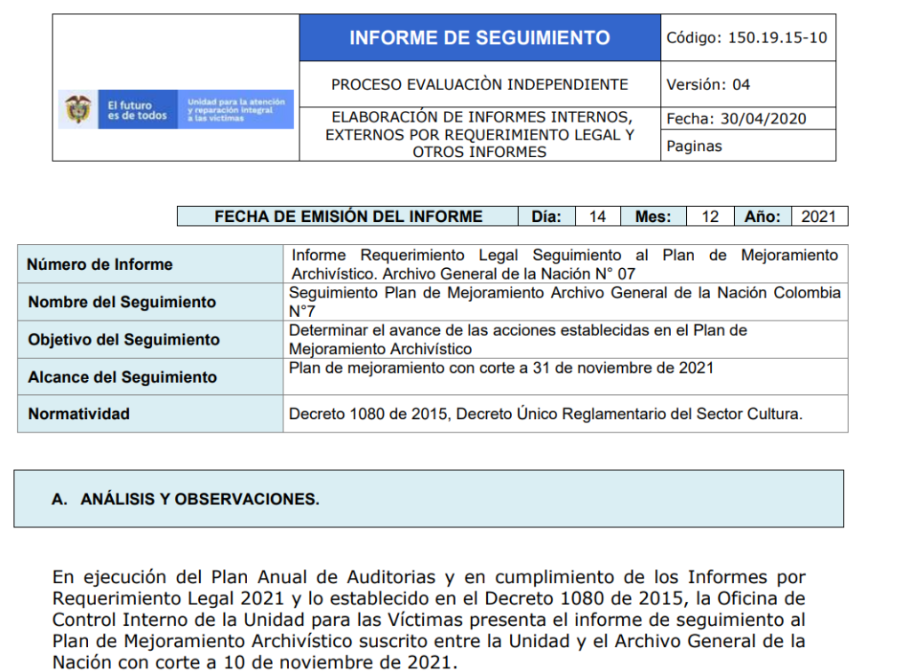 informe plan mejoramiento agn diciembre 2021