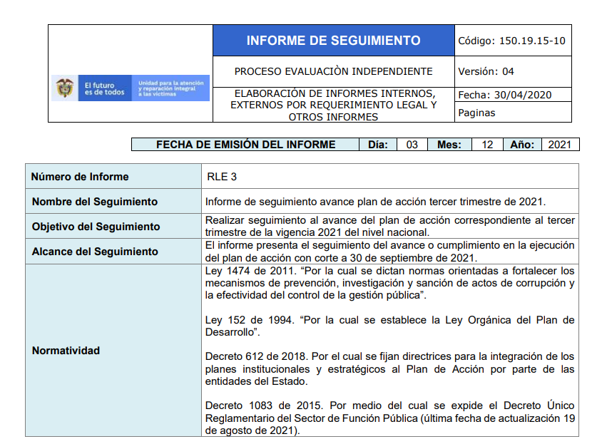 informe seguimiento avance plan accion 3er trimestre 2021 nn