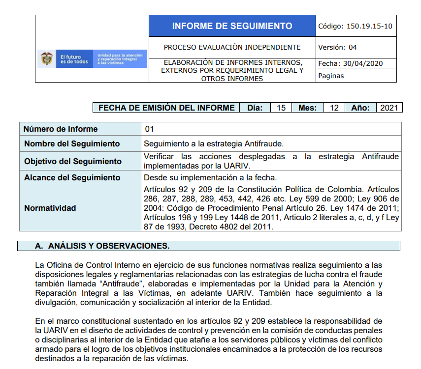 informe seguimiento estrategia antifraude 2020 2021