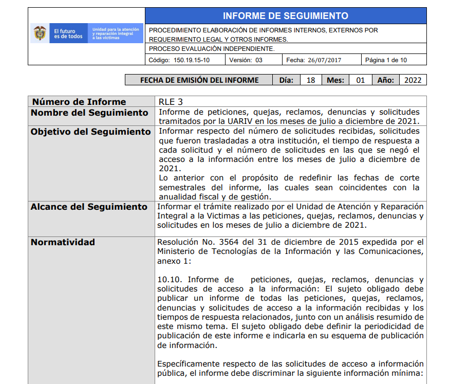 informe pqrs corte diciembre 2021