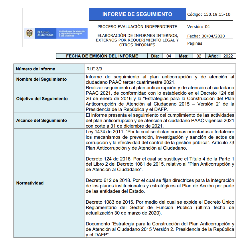 informe seguimiento paac 3er cuatrimestre 2021