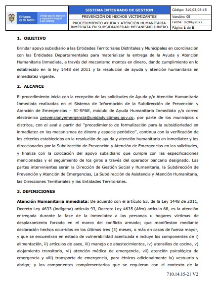 procedimiento ayuda y atencion