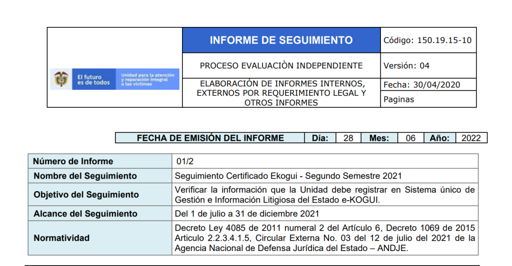informe seguimiento certificado ekogui 2do semestre 2021