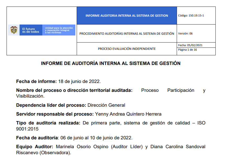 informe auditoria de calidad   participacion y visibilizacion 1