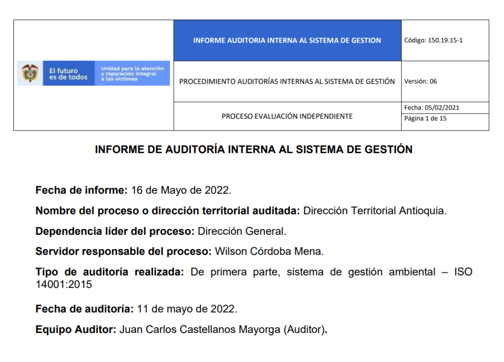 informe auditoria del sga   dt antioquia 0