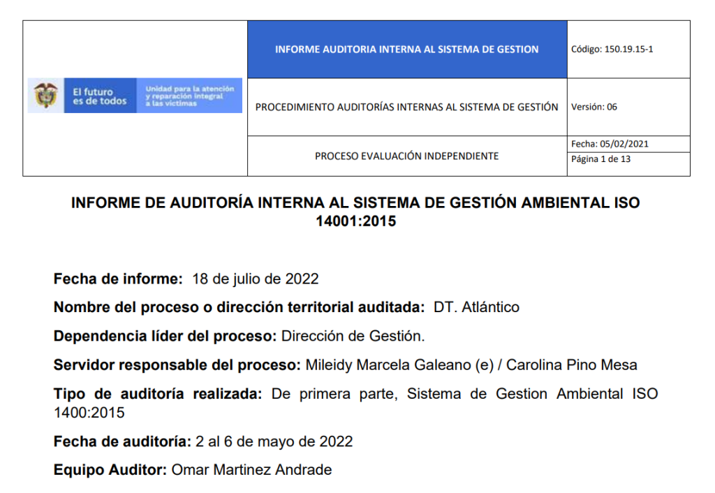 informe auditoria del sga   dt atlantico 0