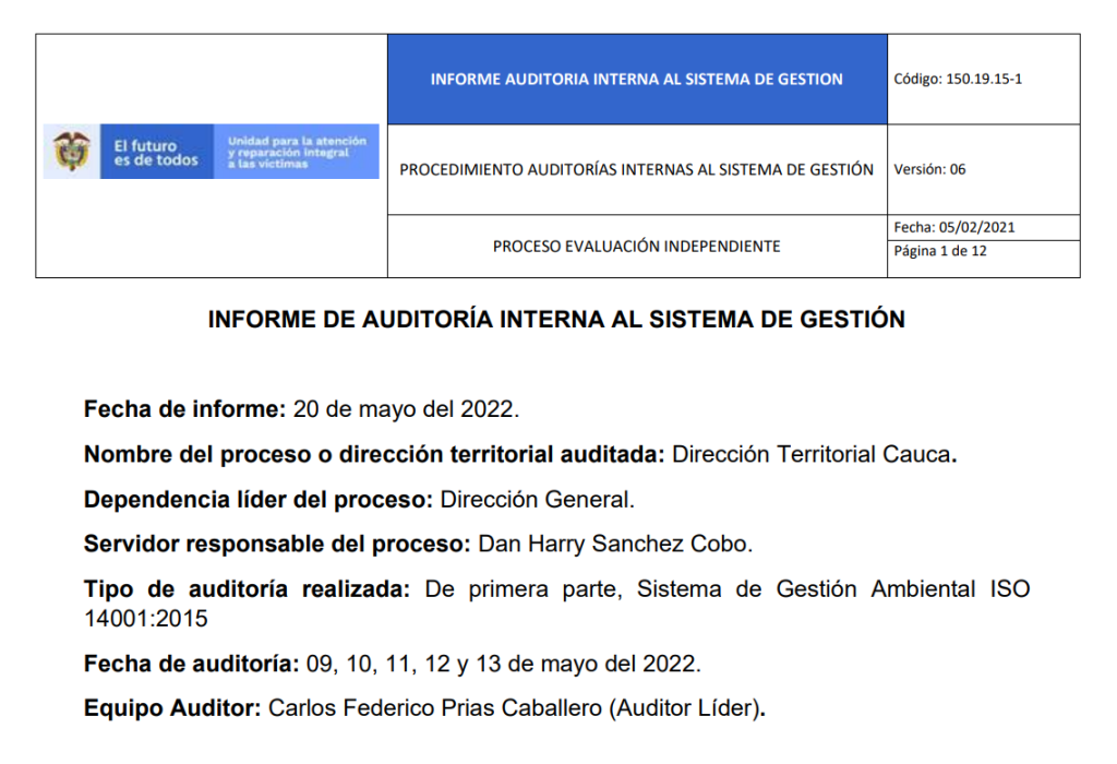 informe auditoria del sga   dt cauca 0