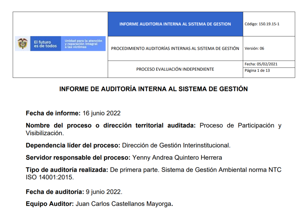 informe auditoria del sga   participacion y visibilizacion 0
