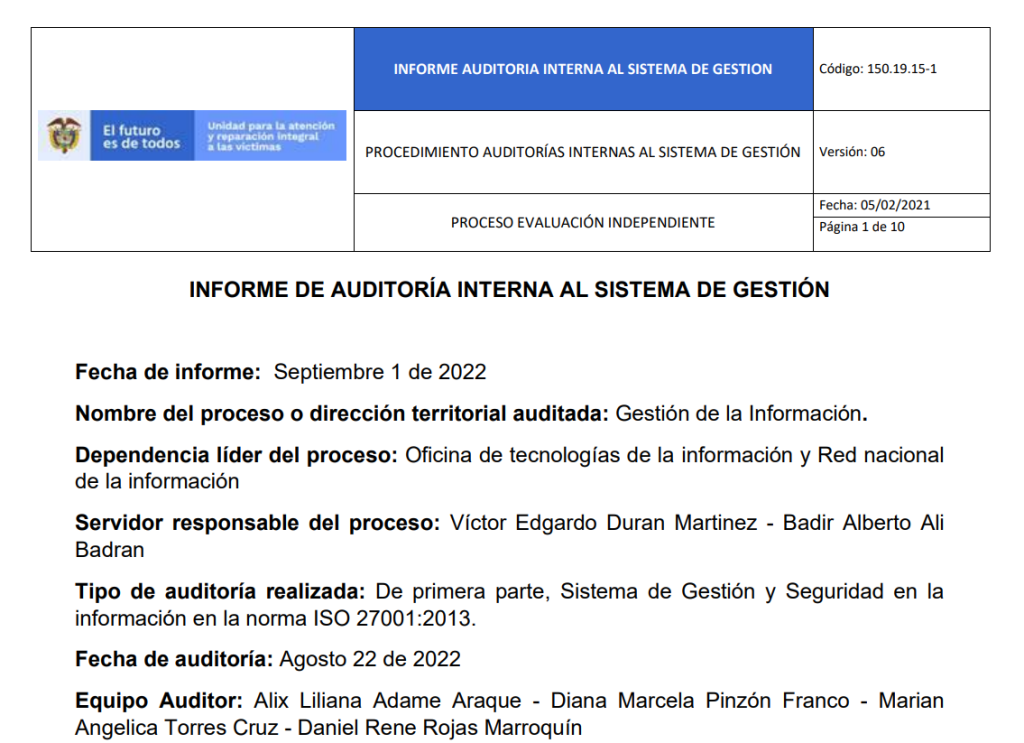 informe auditoria del sgsi   gestion de la informacion 0