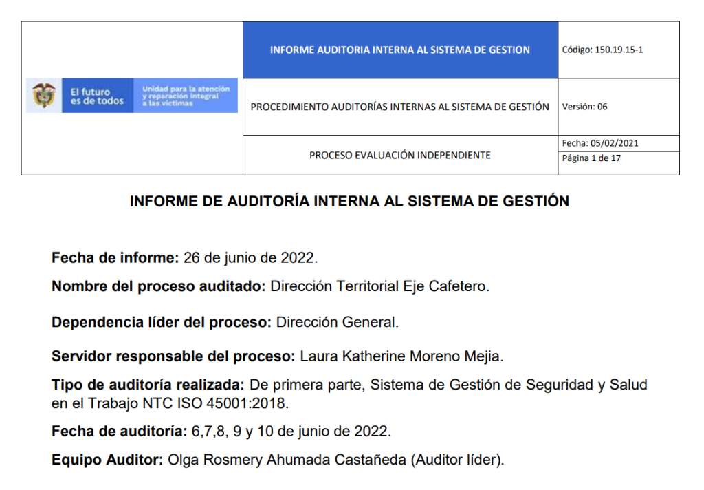 informe auditoria del sgsst   dt eje cafetero 0