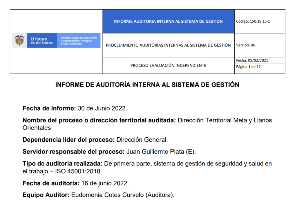 informe auditoria del sgsst   dt meta y llanos orientales 0