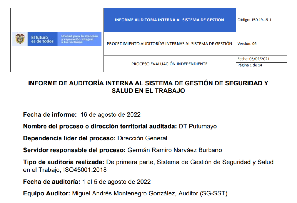 informe auditoria del sgsst   dt putumayo 0
