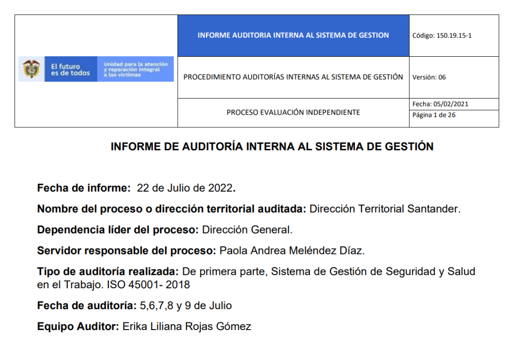 informe auditoria del sgsst   dt santander 0