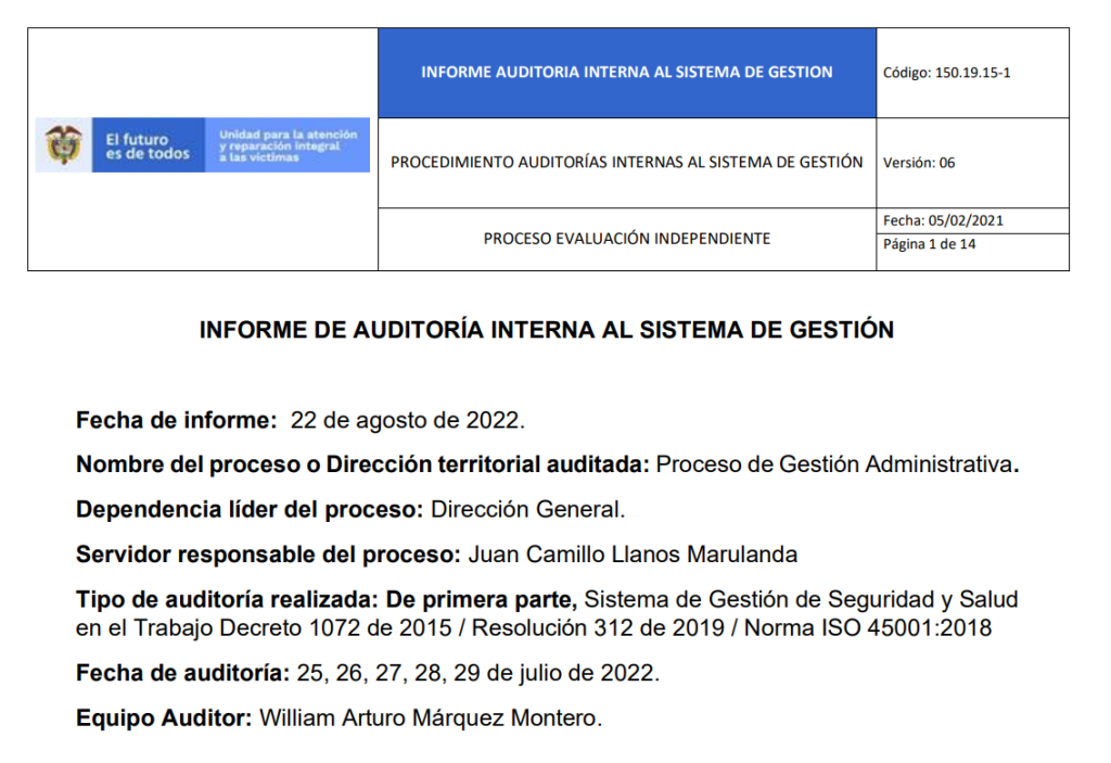informe auditoria del sgsst   gestion administrativa 1
