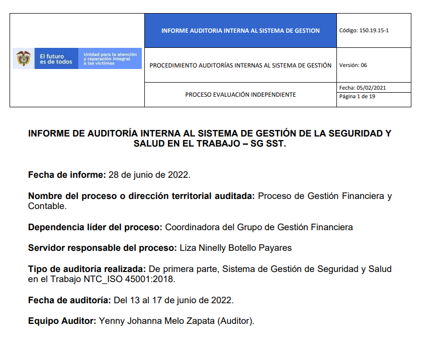 informe auditoria del sgsst   gestion financiera 1