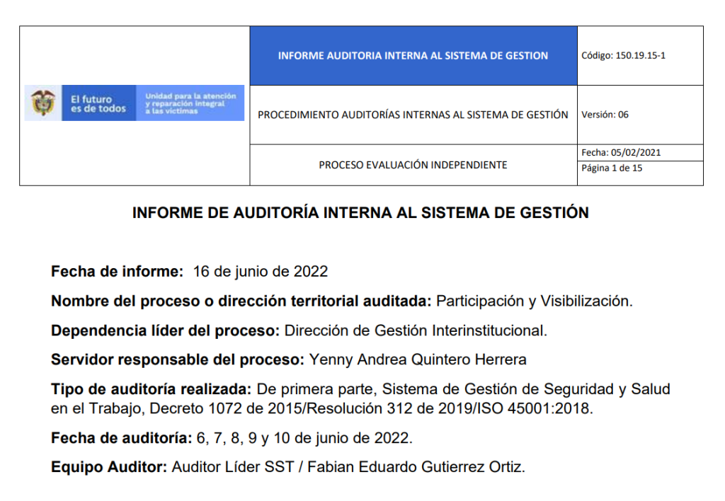 informe auditoria del sgsst   participacion y visibilizacion 1