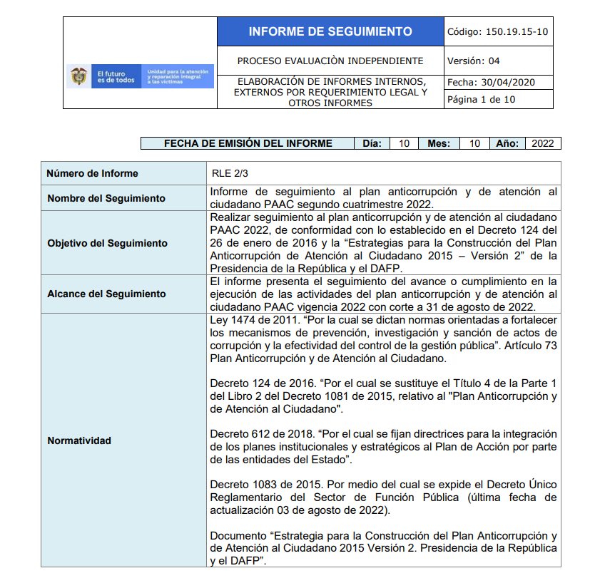 informe de seguimiento al paac 2do cuatrimestre 2022