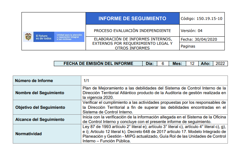 informe de seguimiento direccion territorial atlantico