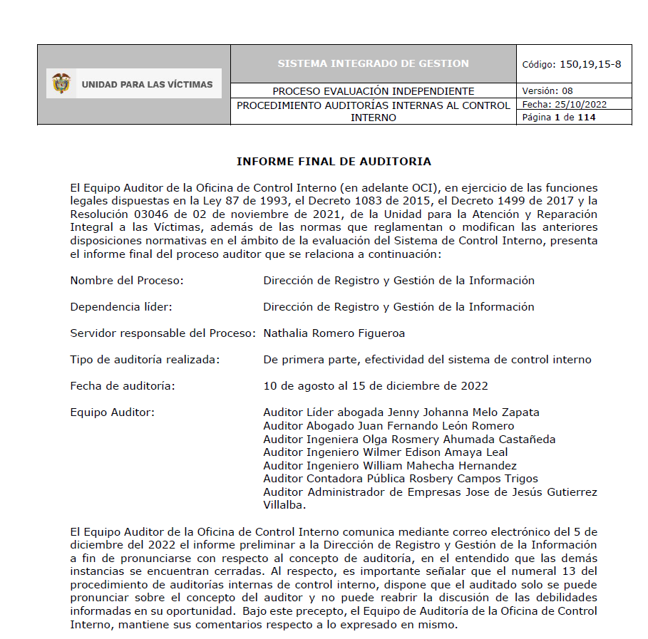 informe final auditoria de gestion drgi