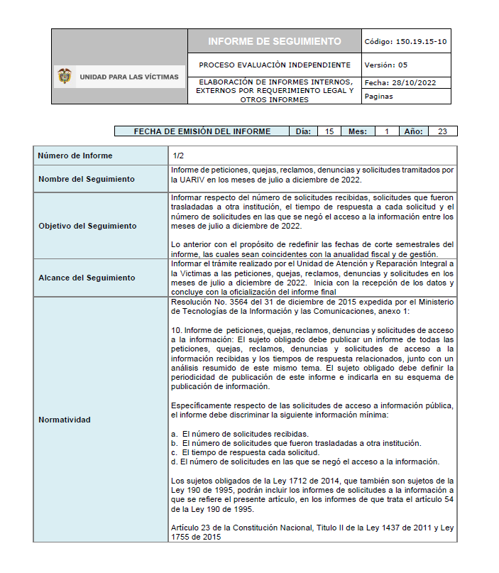 informe pqrs segundo semestre 2022