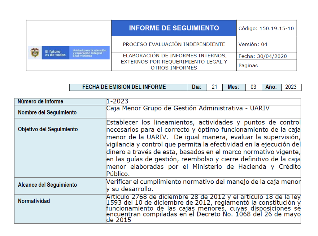 primer informe caja menor   2023