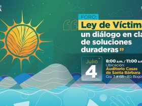 Banner de la Ley de víctimas: Un dialogo en clave de soluciones duraderas