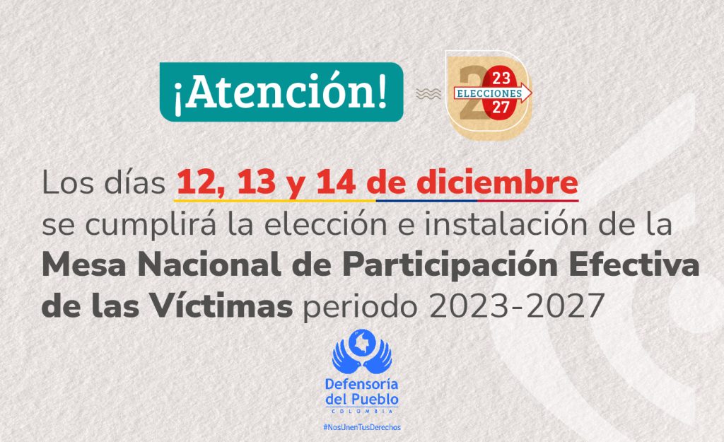 Elección de Mesa Nacional de Víctimas.