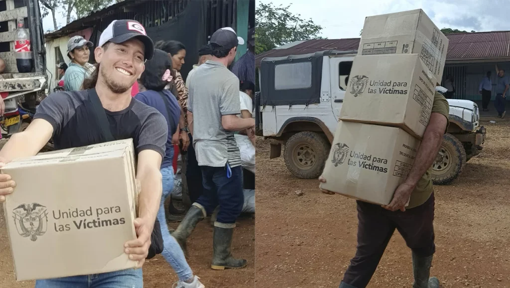 Entrega de ayuda humanitaria a víctimas de confinamiento en Guaviare
